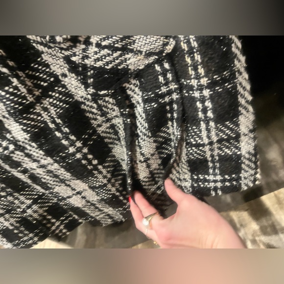 Betty Boop Sparkly Black Plaid Pleated Wool Blend Mini Skirt • 30 waist • Large - Picture 4 of 16